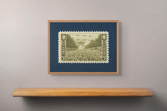 WWII US Army Stamp Art Print: Paris Arc de Triomphe
