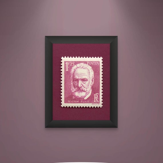 Victor Hugo 1935 Postage Stamp Art Print: French Author Portrait Poster