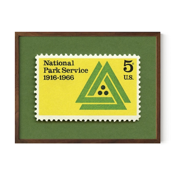 National Park Service 1966 Postage Stamp Print: Vintage US Decor Framed/Unframed Options