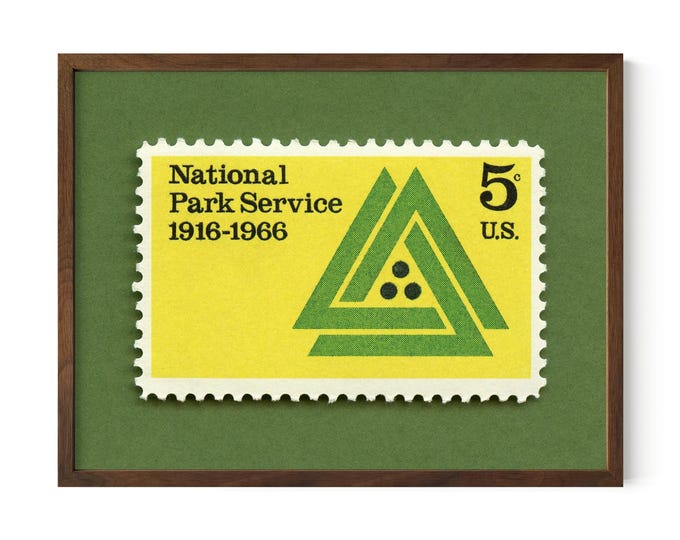 National Park Service 1966 Postage Stamp Print: Vintage US Decor Framed/Unframed Options