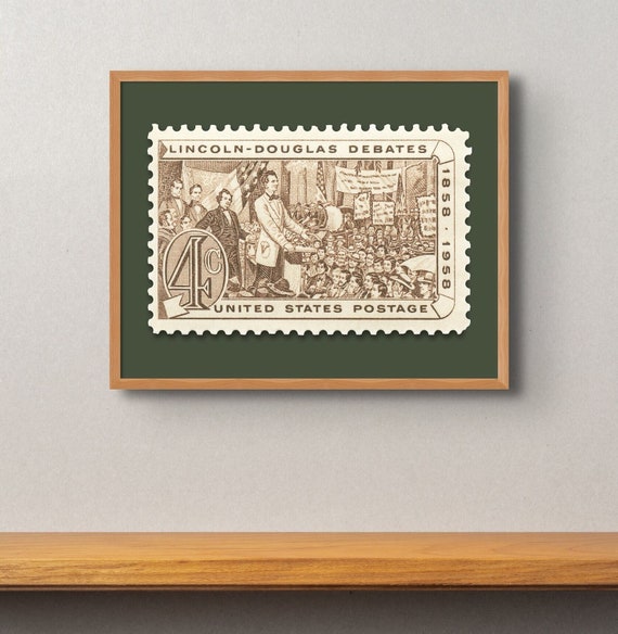 Lincoln Douglas Debates Stamp Print: Museum-Quality Fine Art