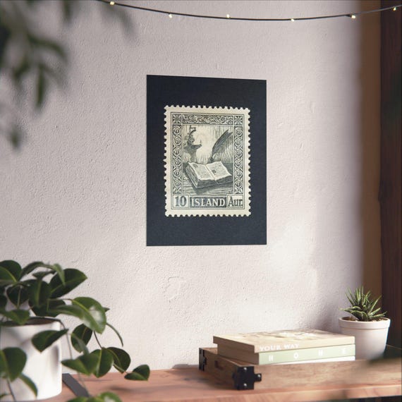 1953年アイスランド切手印刷：ヴィンテージ写本アート - Etsy 日本