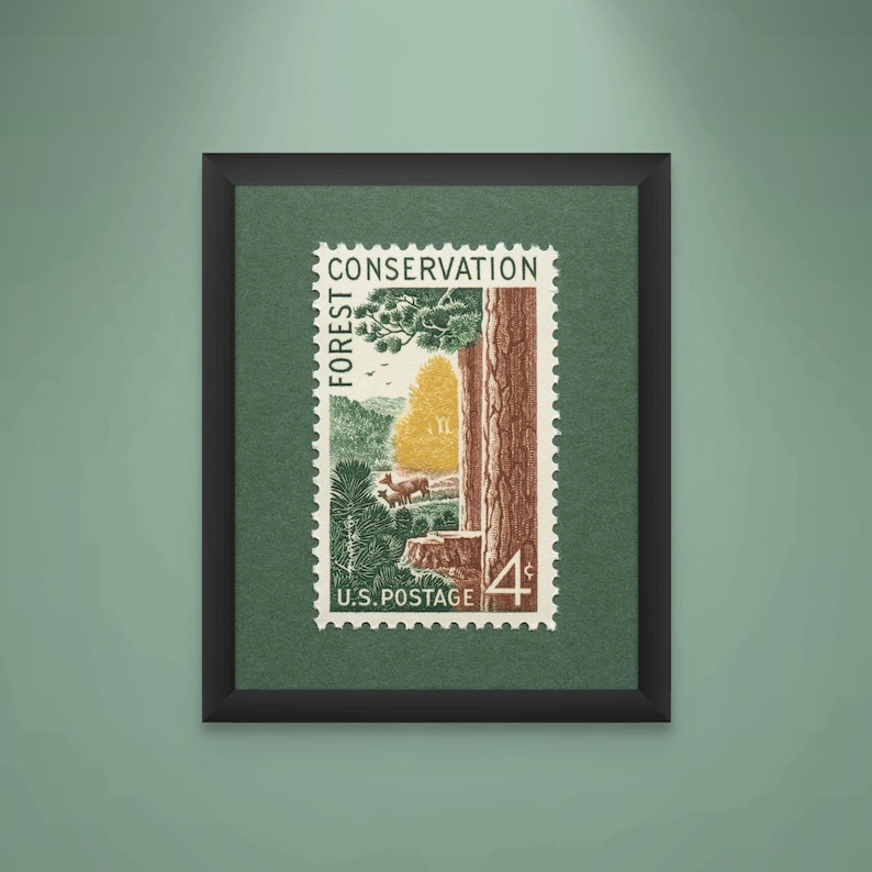 Forest Conservation Stamp Art Print: bosbouwposter 1958 afbeelding 1