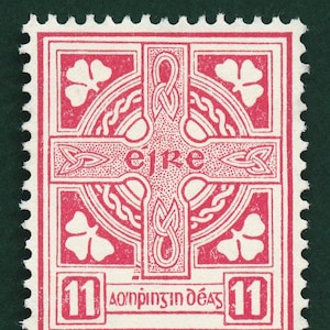 Irland Keltisches Kreuz Poster, Irisches Kreuz Poster, 1949, Keltisches Kreuz, Wanddeko, Keltisches Dekor, 1949 - Museumsqualität