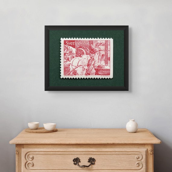 Sweden 1971 Christmas Postage Stamp Art Print: Jultomten Nordic Decor