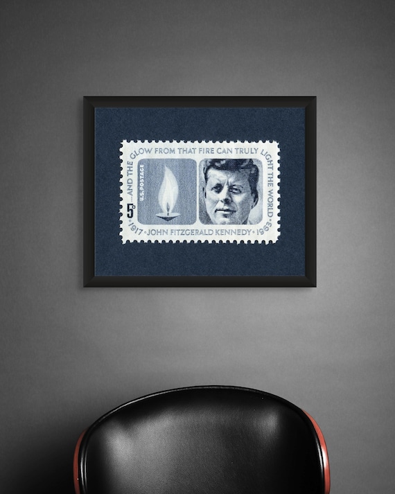 JFK Stamp Art Print: John F. Kennedy, Eternal Flame - Museum Quality