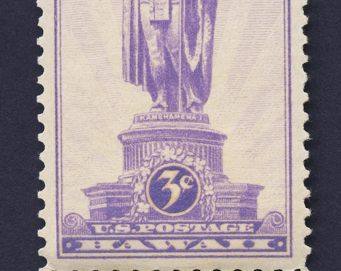 King Kamehameha Hawaii 1937 Stamp Art Print: Museum-Quality Wall Decor