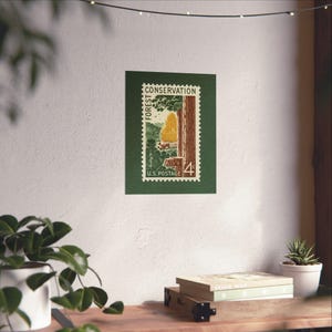 Forest Conservation Stamp Art Print: bosbouwposter 1958 11" x 14"
