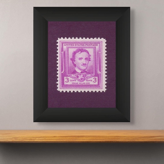 Edgar Allan Poe Vintage Stamp Art Print: Literary Wall Decor