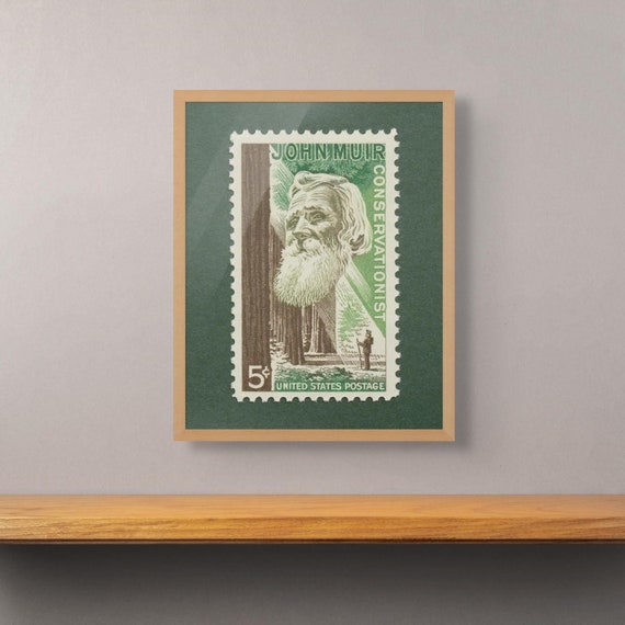 John Muir Stamp Art Print: Conservationist Wall Decor
