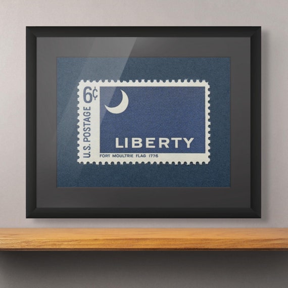 Fort Moultrie Liberty Flag Postage Stamp Art Print: South Carolina History