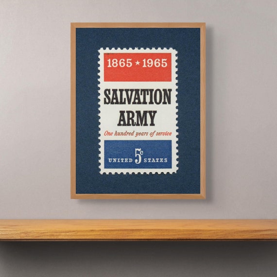 Vintage Salvation Army 1965 Stamp Art Print - Museum Quality