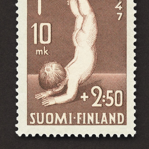 Finland Tuberculosis Stamp Print (1947): Vintage Finnish Wall Art