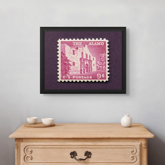 Vintage Alamo Stamp Print: San Antonio Wall Decor, Museum-Quality