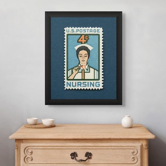Vintage Nursing Stamp Art Print: Florence Nightingale Tribute