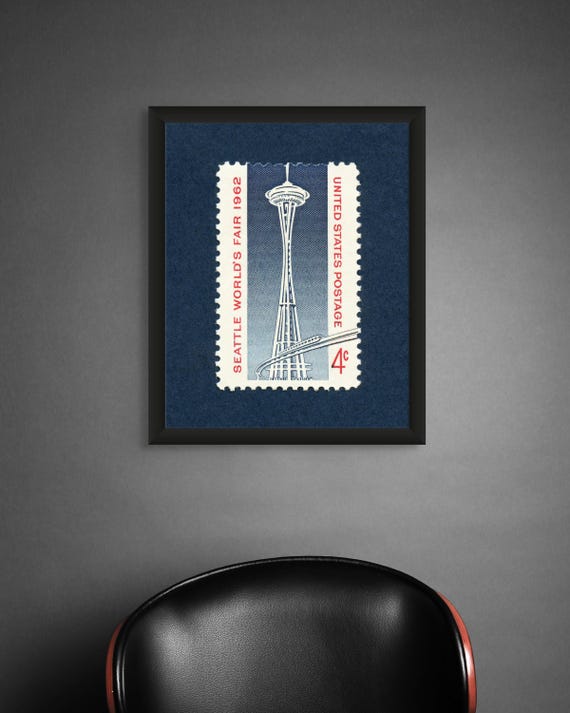 Seattle Space Needle Art Print: 1962 World's Fair Stamp