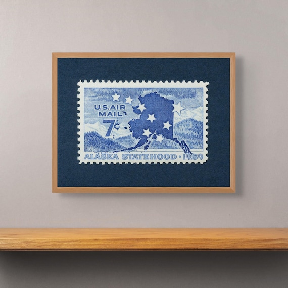 Vintage Alaska Statehood Stamp Art Print: 1959 7c (Museum-Quality)