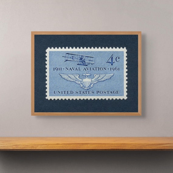 Naval Aviation Stamp Art Print: US Navy History Poster