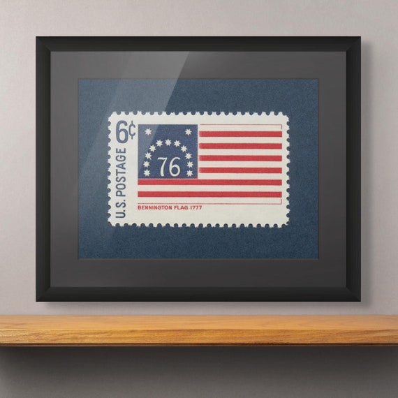 Bennington Flag Stamp Art Print: Vermont History, Museum Quality