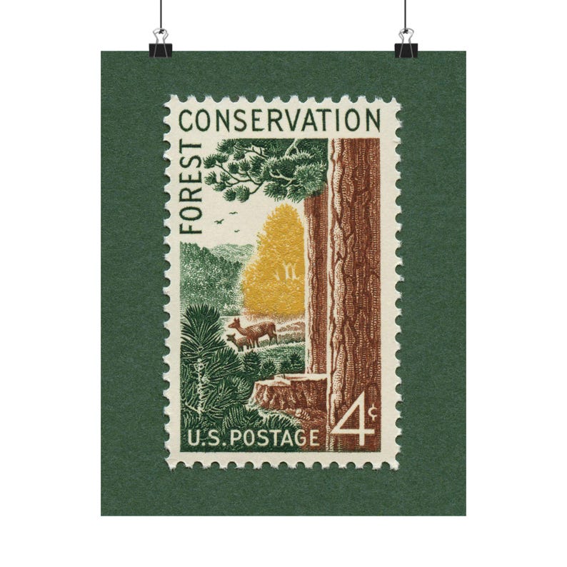 Forest Conservation Stamp Art Print: bosbouwposter 1958 afbeelding 3