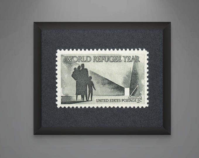 World Refugee Year Stamp Art Print: 1960s Vintage Poster