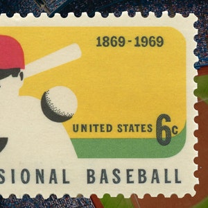 Baseball 6c Stamp 1969 Museum-Quality Print 14 x 11in image 7