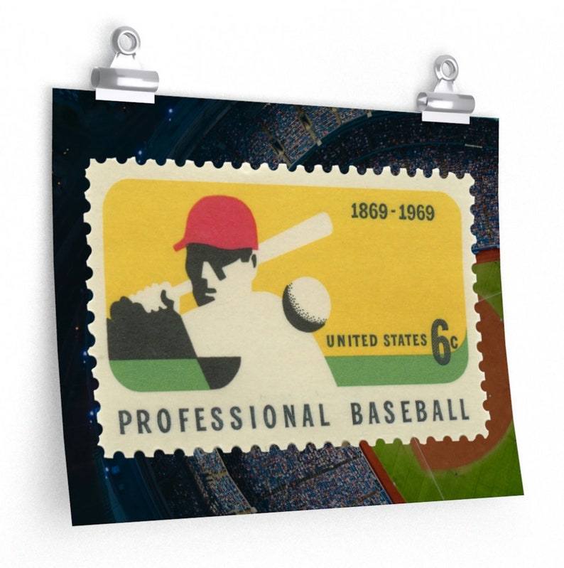 Baseball 6c Stamp 1969 Museum-Quality Print 14 x 11in Baseball Stadium