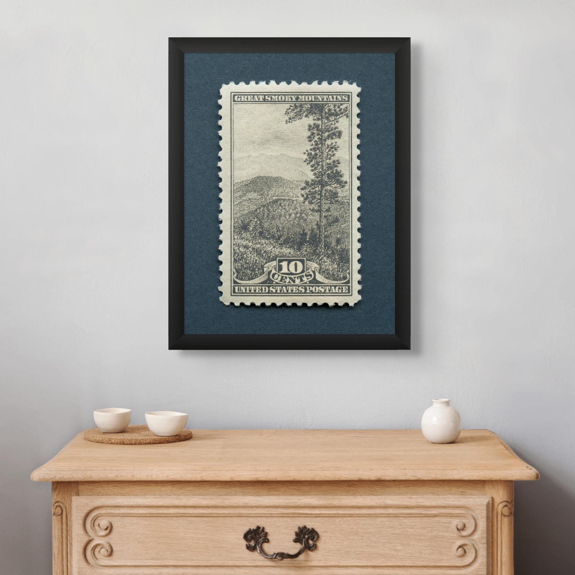 Great Smoky Mountains Nationalpark Druck, Great Smoky Mountains Poster, Smoky Mountains Wanddekor, Smoky Mountains Kunst, 1934 Vintage Briefmarke