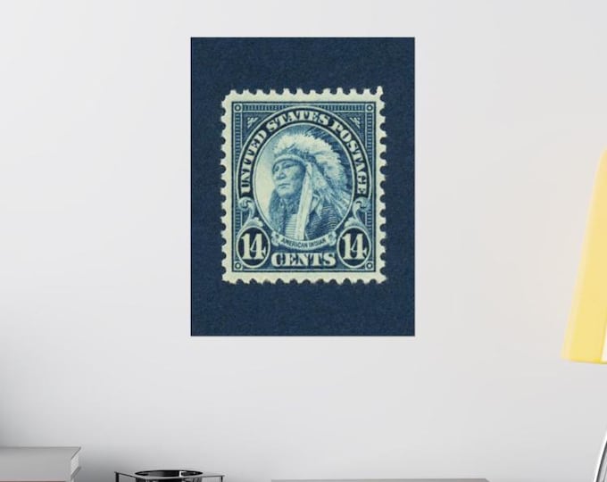 Hollow Horn Bear Print: Vintage Lakota Chief Stamp Art (Digital Download)