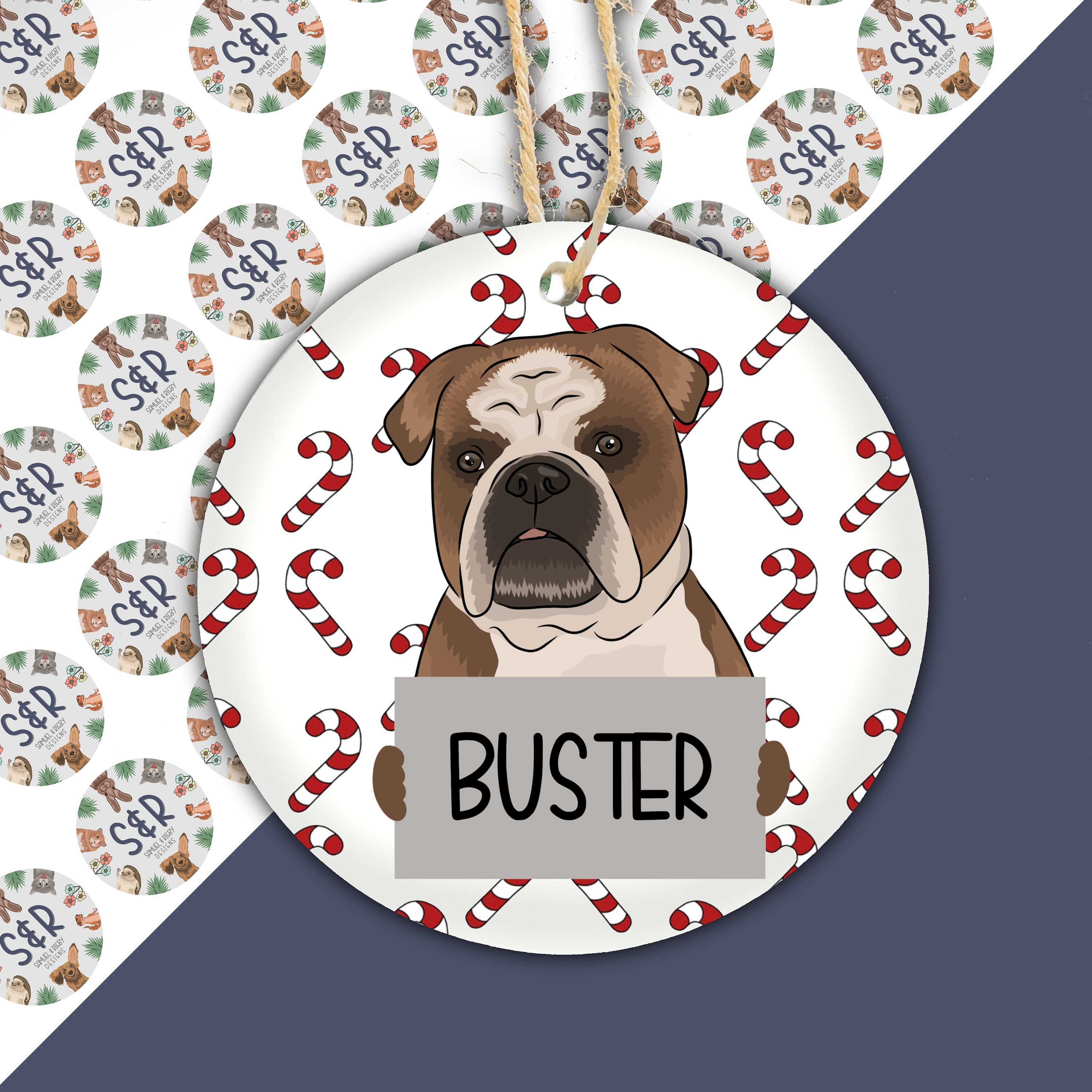 Bulldog Christmas Decoration Bulldog Tree Decoration Pet  Etsy