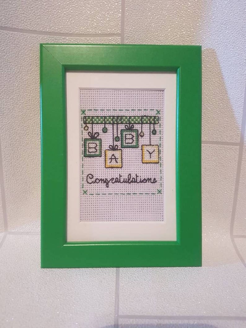 Congratulations baby cross stitch frame
