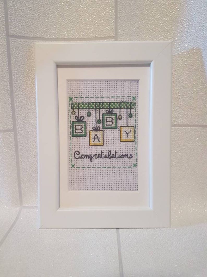Congratulations baby cross stitch frame