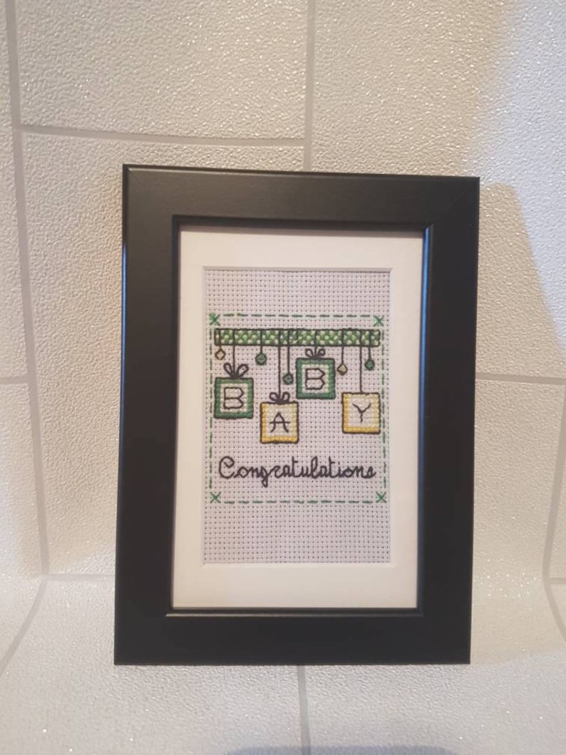 Congratulations baby cross stitch frame