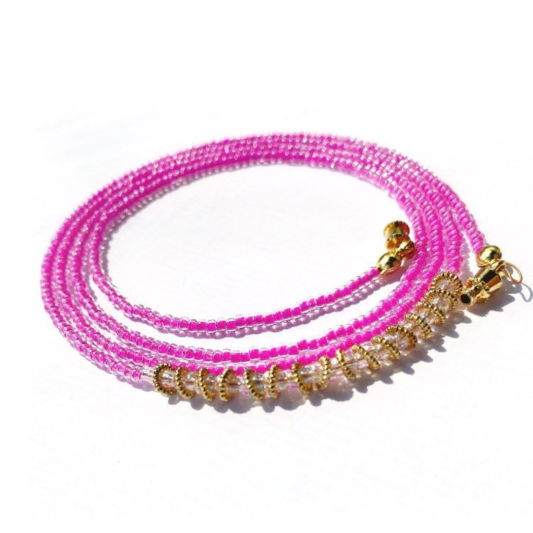 Pink Waist Beads Etsy