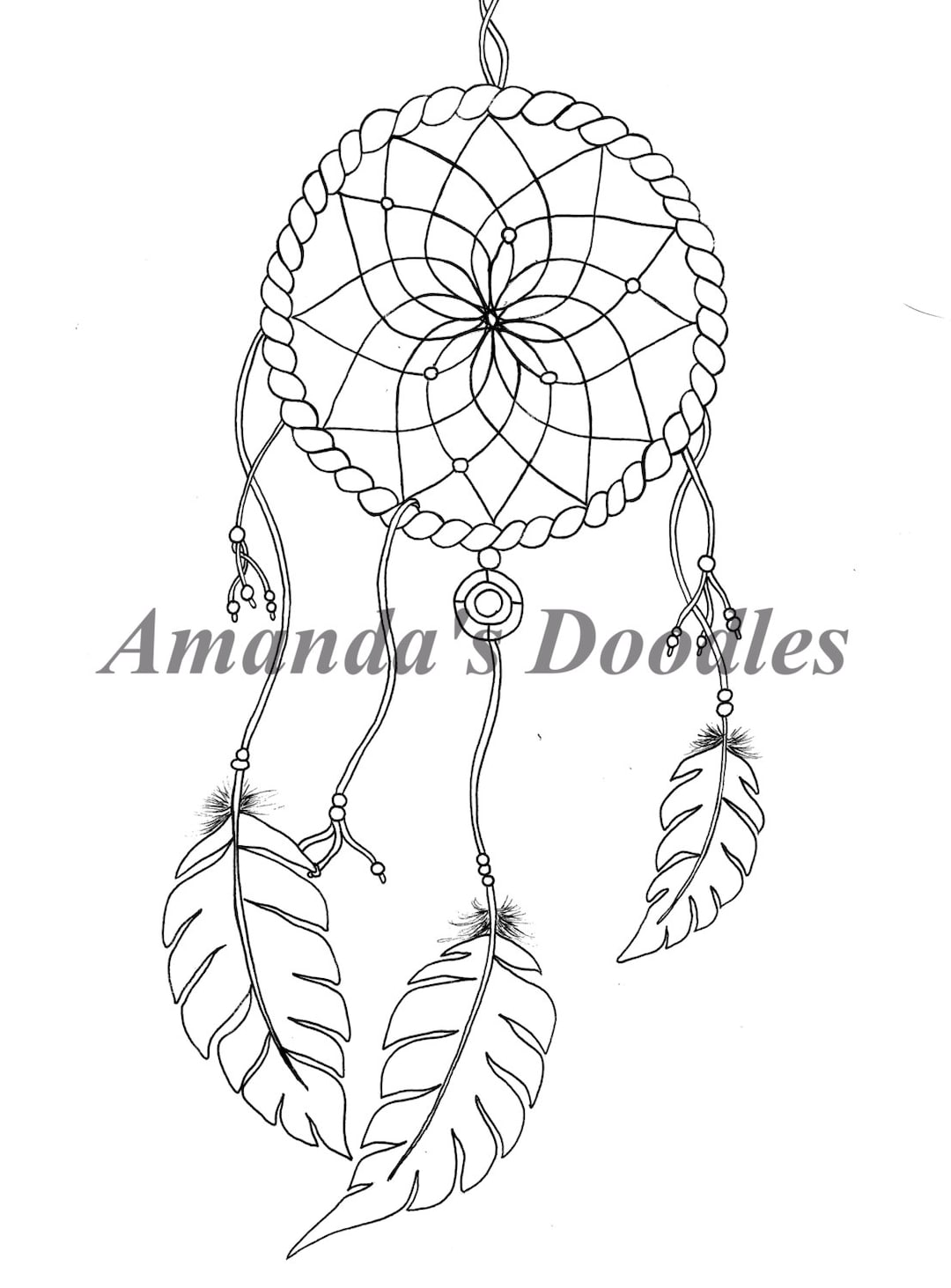 Small Dream Catcher Coloring Page - Etsy