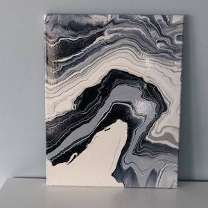 Geode In Blue, Acrylic Pour Painting