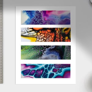 PDF DOWNLOAD - Bloom Technique Bookmarks 4 - Hand painted bookmarks - Fluid Art Bookmarks