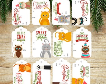 Christmas Cat Gift Tags