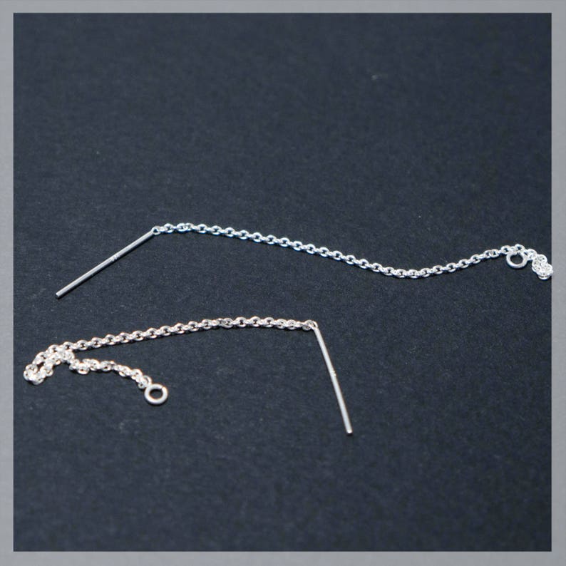 Sterling Silver Thread Earrings Threader Ear Wires Earring Etsy