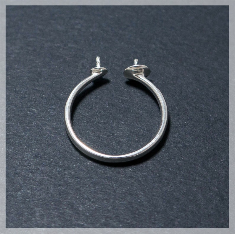 Sterling Silver Ring Findings Sterling Silver Ring Base with two caps Silver Round Blank Ring for pearl or beads