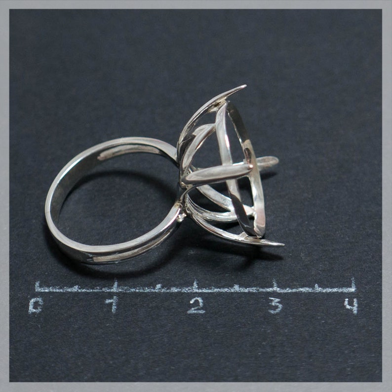 Sterling Silver Ring Base 18 Mm Sterling Silver 925 Round Etsy
