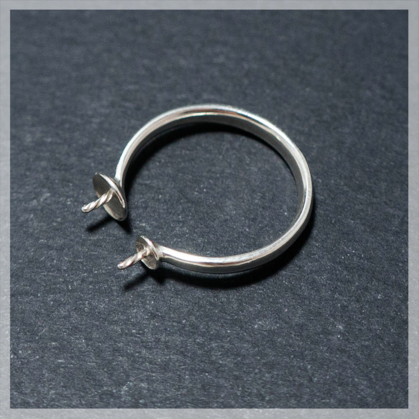 Sterling Silver Ring Base With Two Caps Sterling Silver Ring Etsy