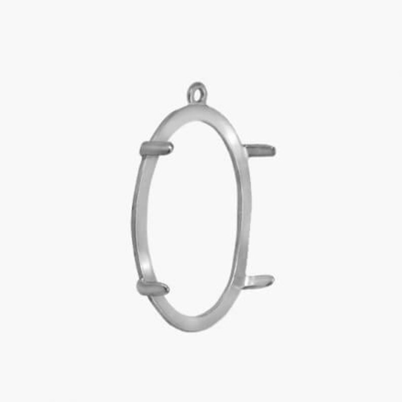 Sterling Silver 4-Prong Setting Sterling Silver 20\u044530 mm Pendant Mounting Round Bezel Pendant Setting 925 Sterling Silver