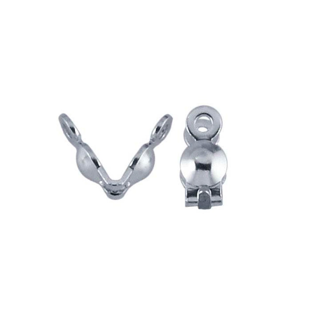 2 Sterling Silver Doublecup Bead Tip Etsy