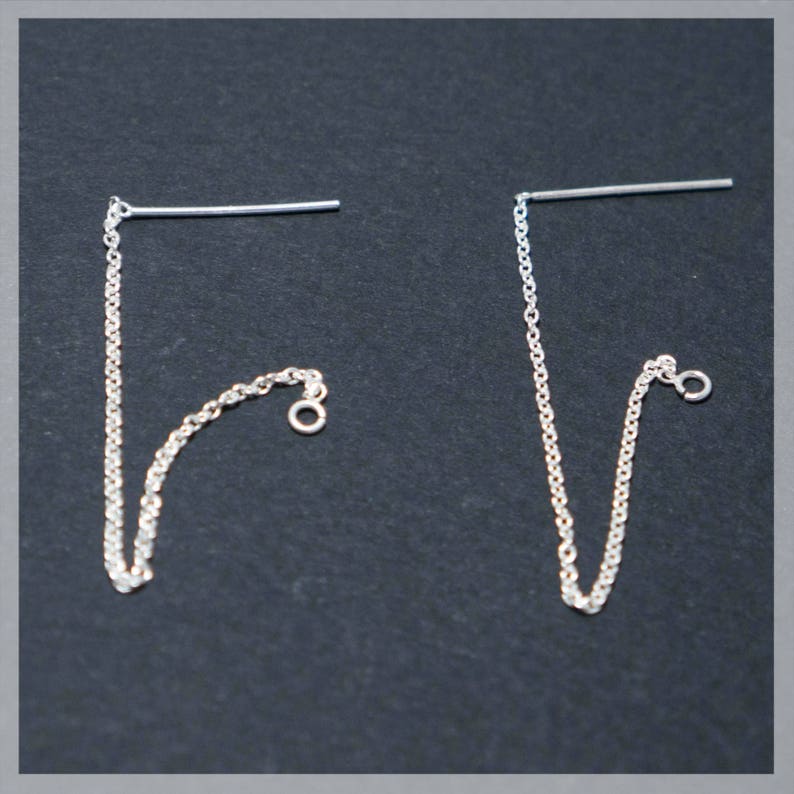 Sterling Silver Thread Earrings Threader Ear Wires Earring Etsy