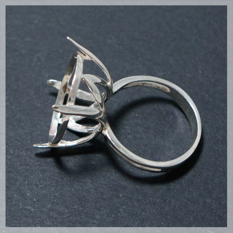 Sterling Silver Ring Base 18 Mm Sterling Silver 925 Round Etsy