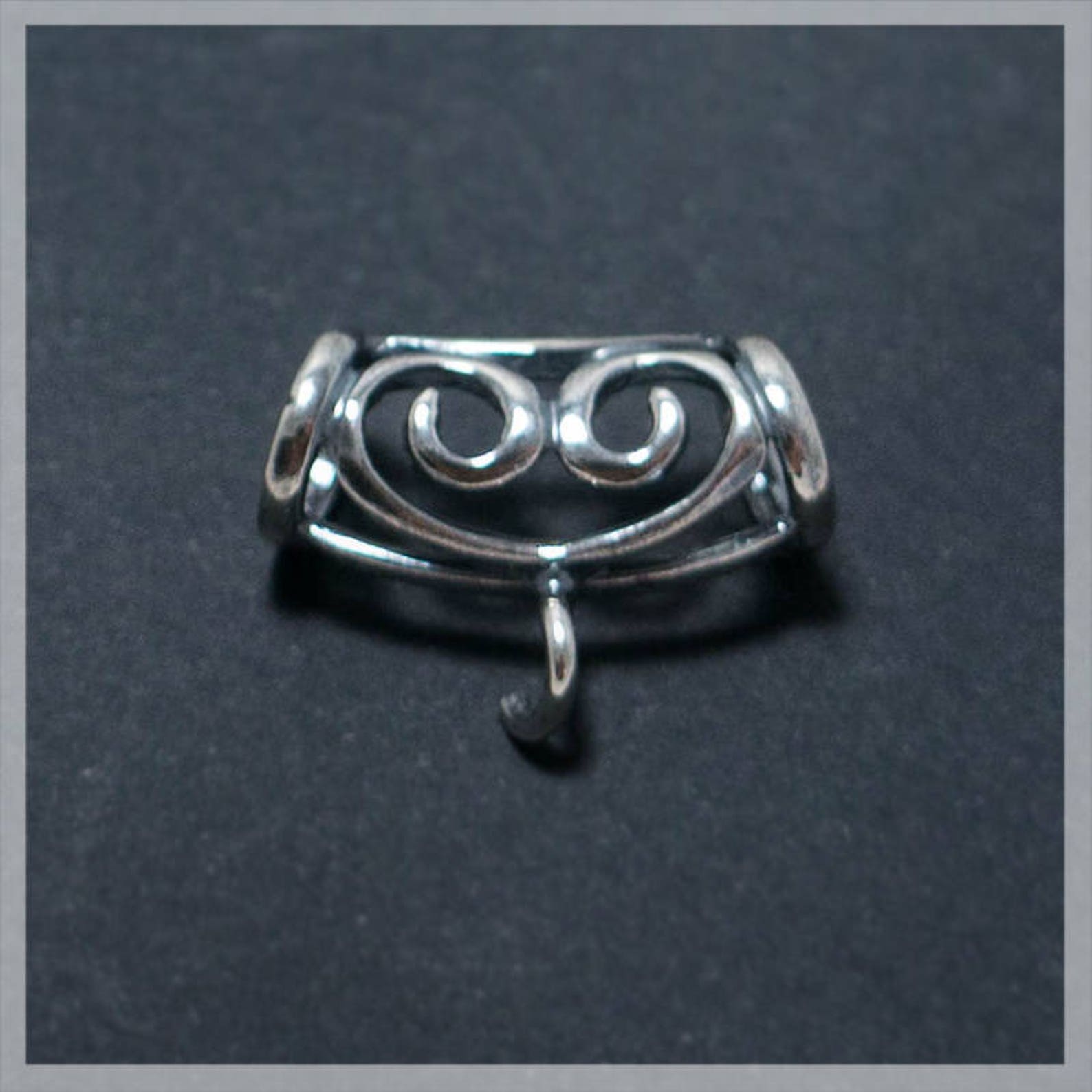 Sterling Silver Pendant Bail with Ring Silver pendant bail Etsy