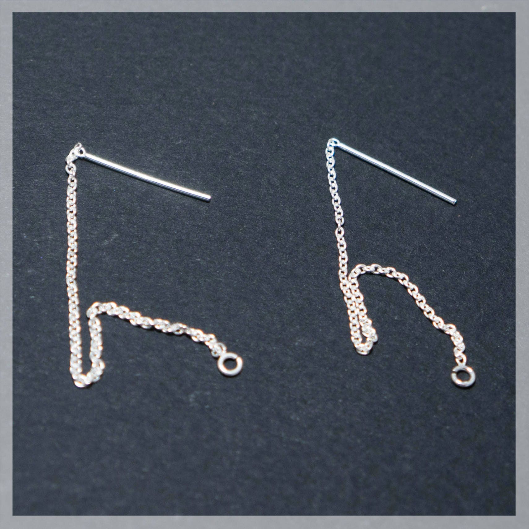 Sterling Silver Thread Earrings Threader Ear wires Earring Etsy