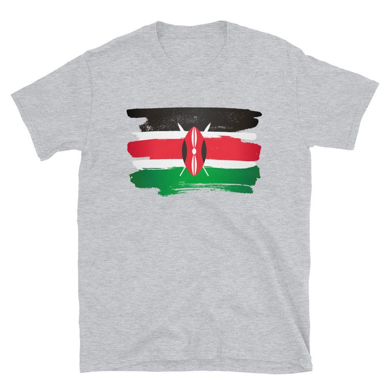 Kenya Kenyan Flag Retro Paint Style Short-Sleeve Unisex | Etsy