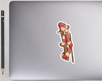 Albino Honduran Milk Snake - Vinyl Sticker - wrapping branch